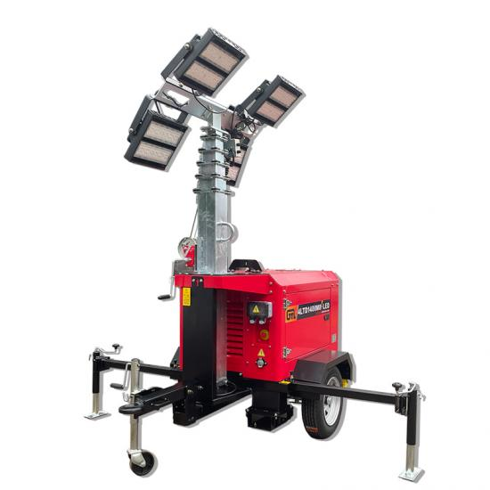 Specialized Illumination Equipment Lighting Up an Active Construction Site